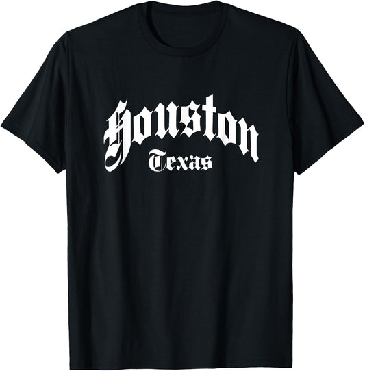 Houston - Texas - Old School Design - Classic T-Shirt - T-Shirt | Black
