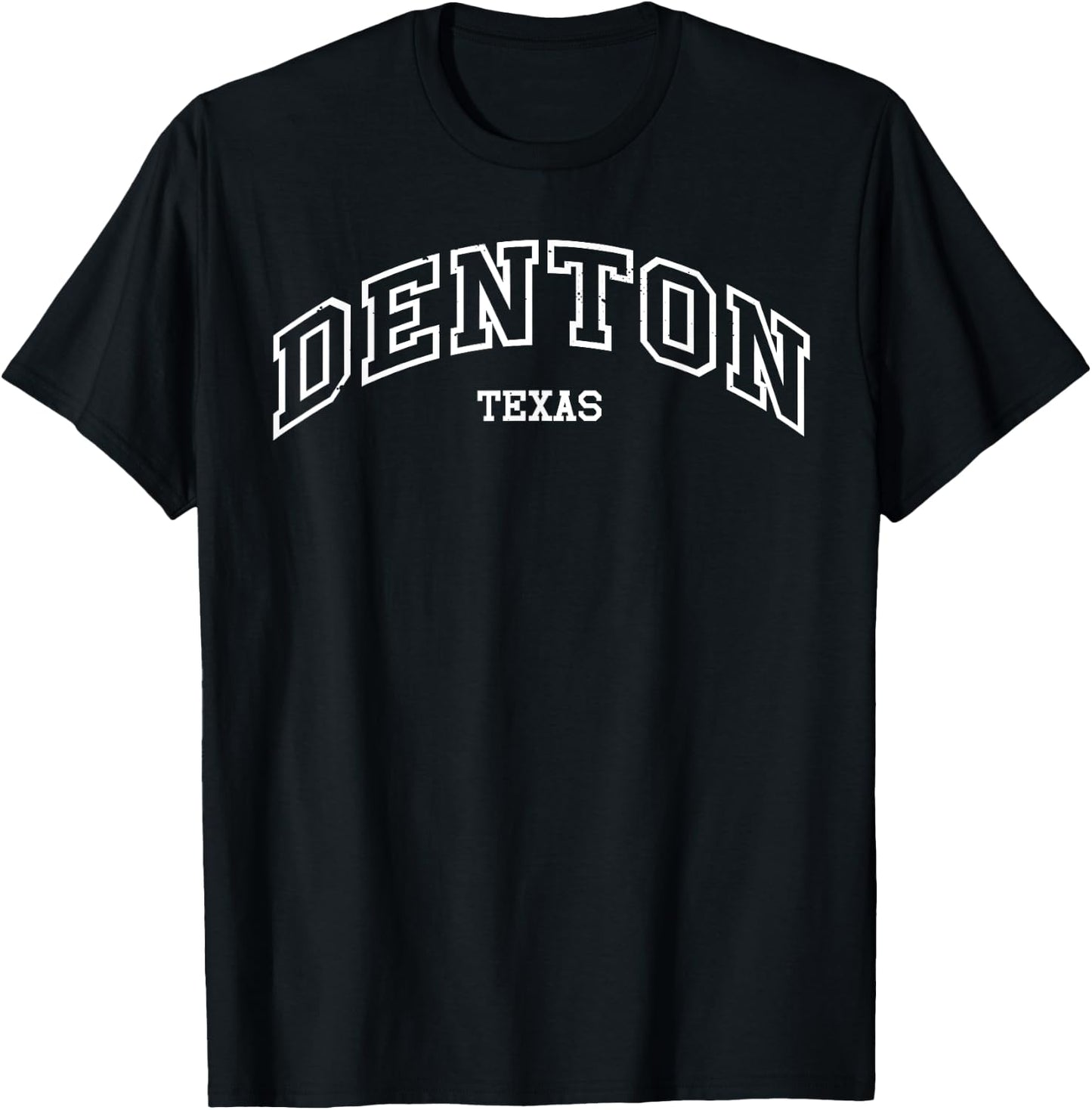 Denton Texas TX Vintage Throwback Classic Athletic T-Shirt - T-Shirt | Black