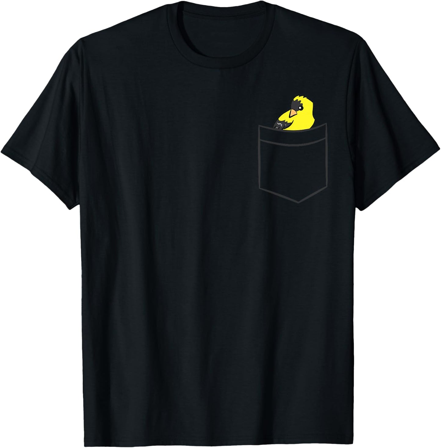Goldfinch Bird In A Pocket T-Shirt - T-Shirt | Black