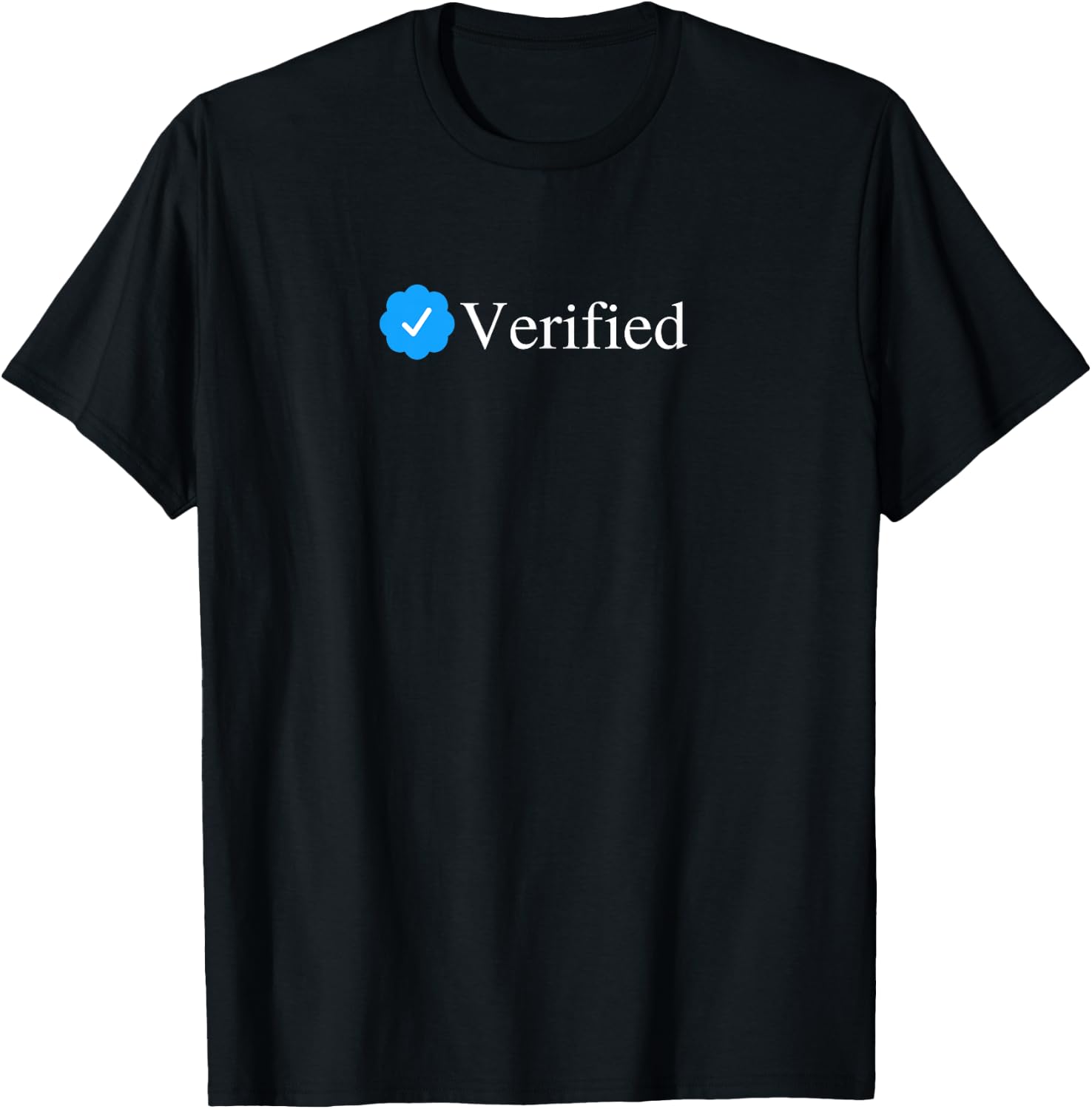 Social Media Blue Check Mark Verified Account Badge T-Shirt - T-Shirt | Black