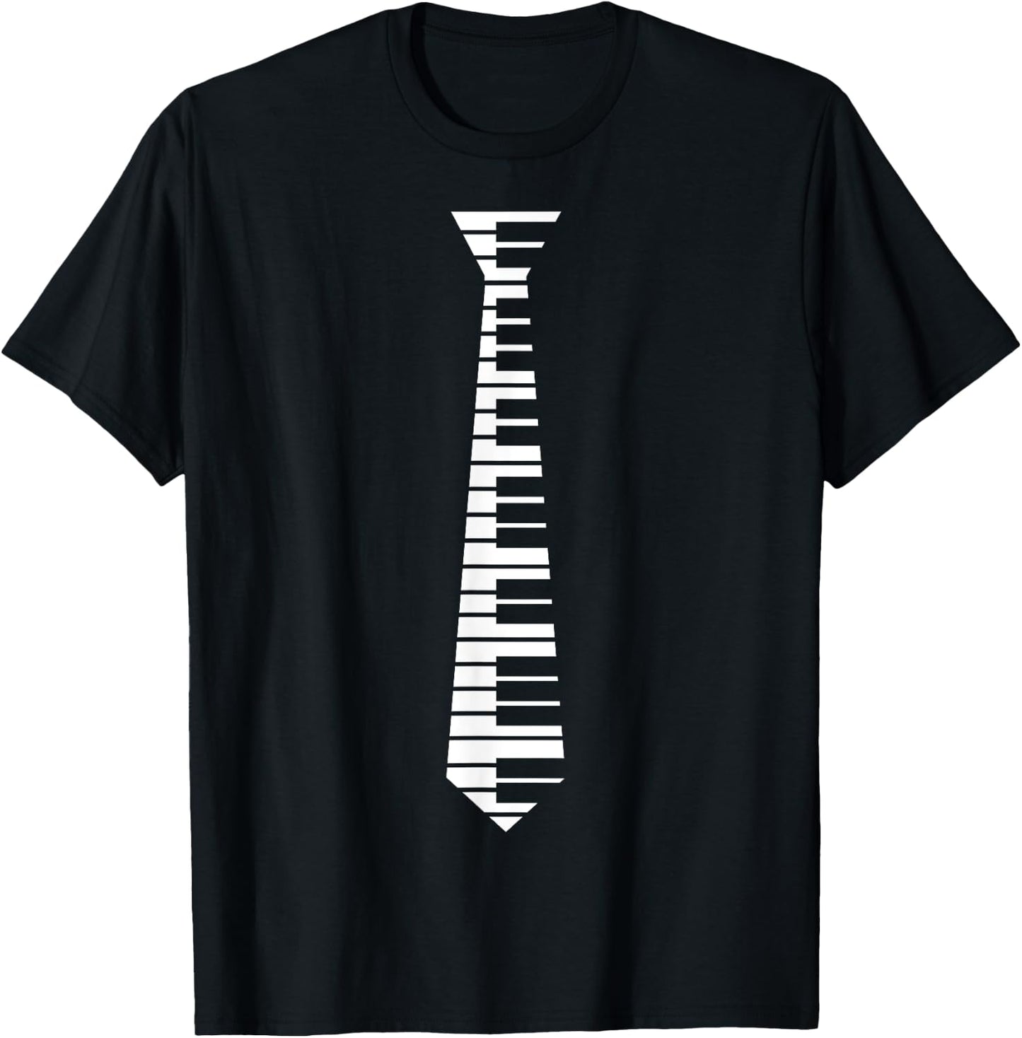 Piano Neck Tie Funny Humorous Keyboard Music Player, Pianist T-Shirt - T-Shirt | Black