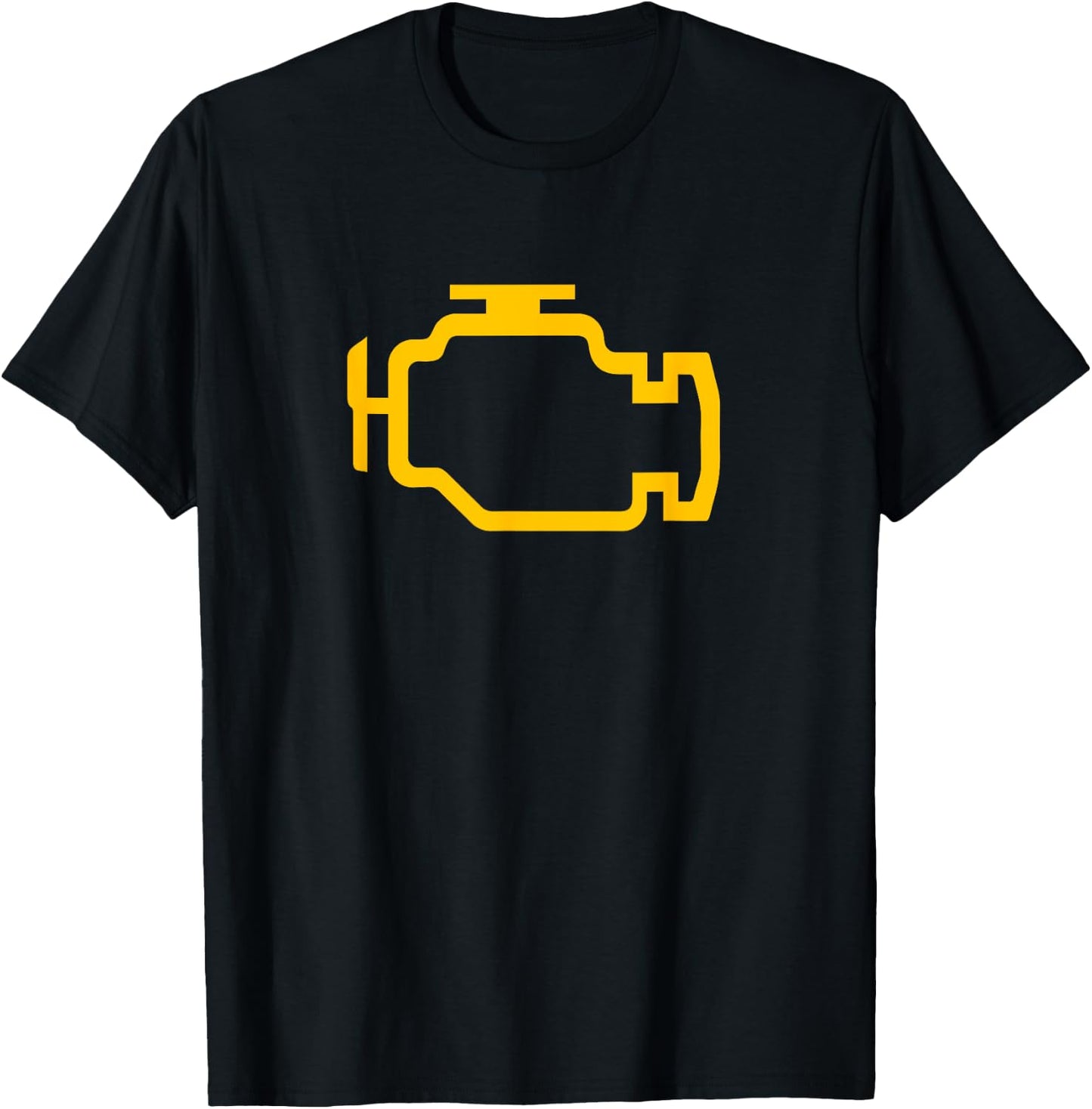 Yellow Check Engine Light T-Shirt - T-Shirt | Black