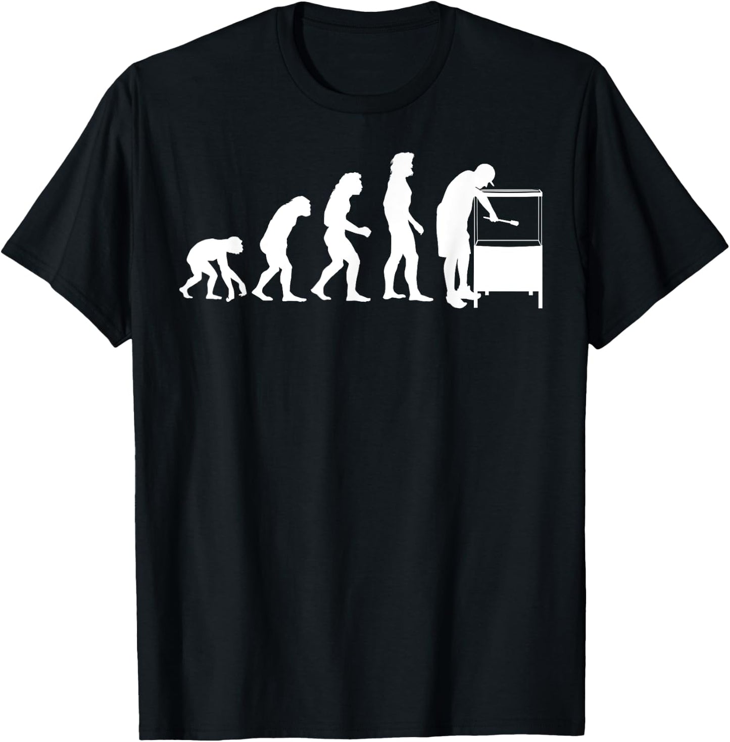 Funny Aquarium Gift Fish Tank Lover Men Women Evolution T-Shirt - T-Shirt | Black