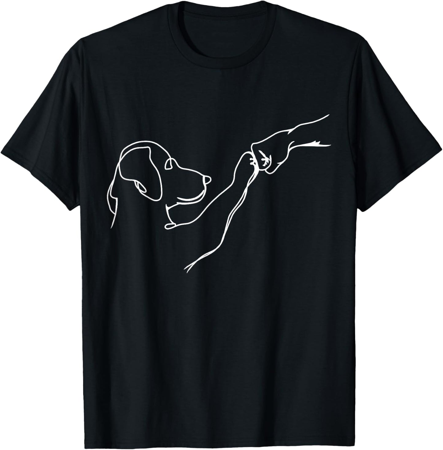 Dog And People Punch Hand Dog Man Friendship Bump Dogs Paw T-Shirt - T-Shirt | Black