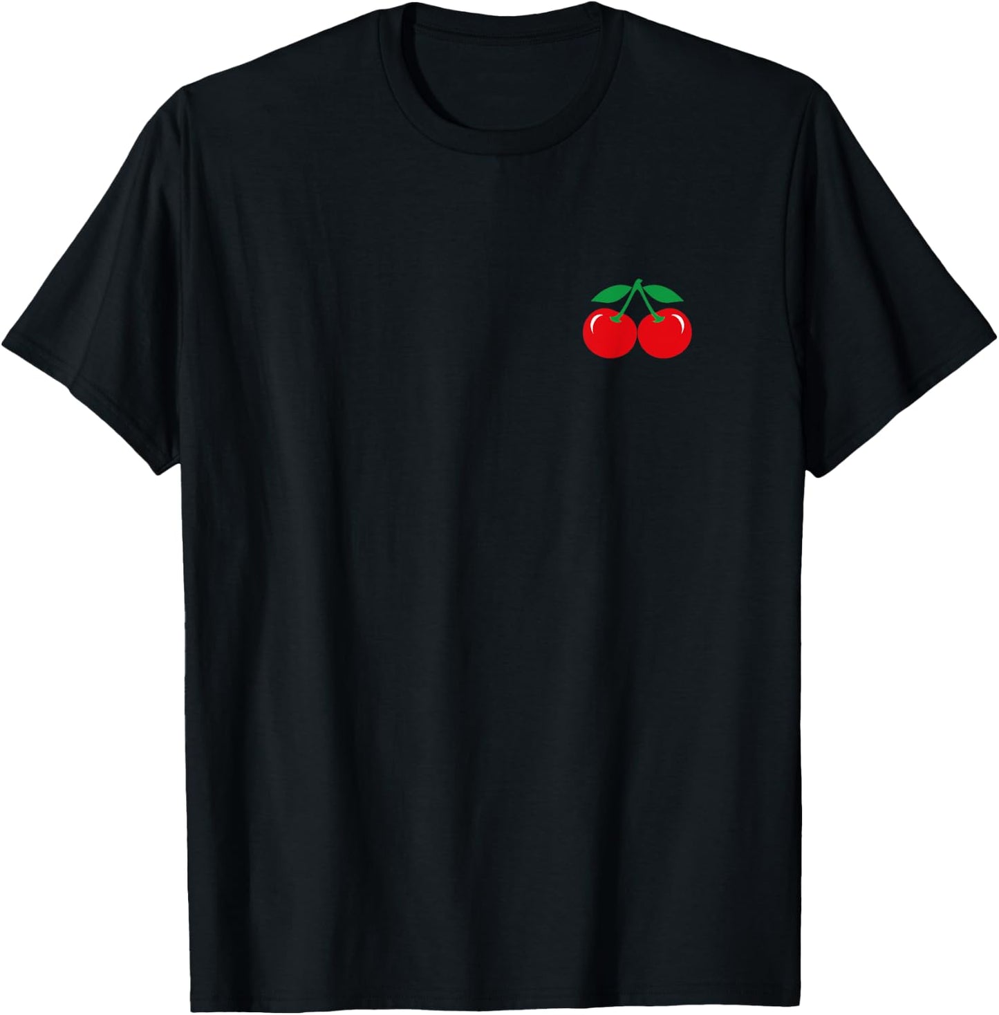 Humor Small minimalist Cherry fruit simple Cherries T-Shirt - T-Shirt | Black