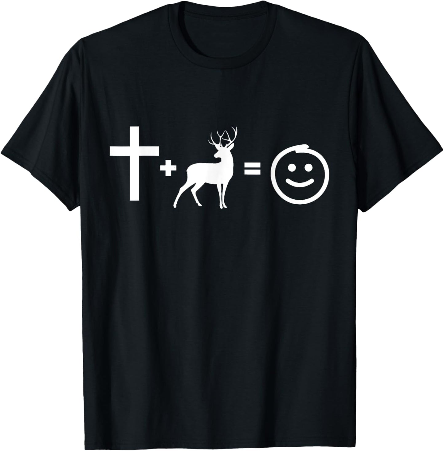 Jesus and deer hunting makes me happy, Gift christians T-Shirt - T-Shirt | Black