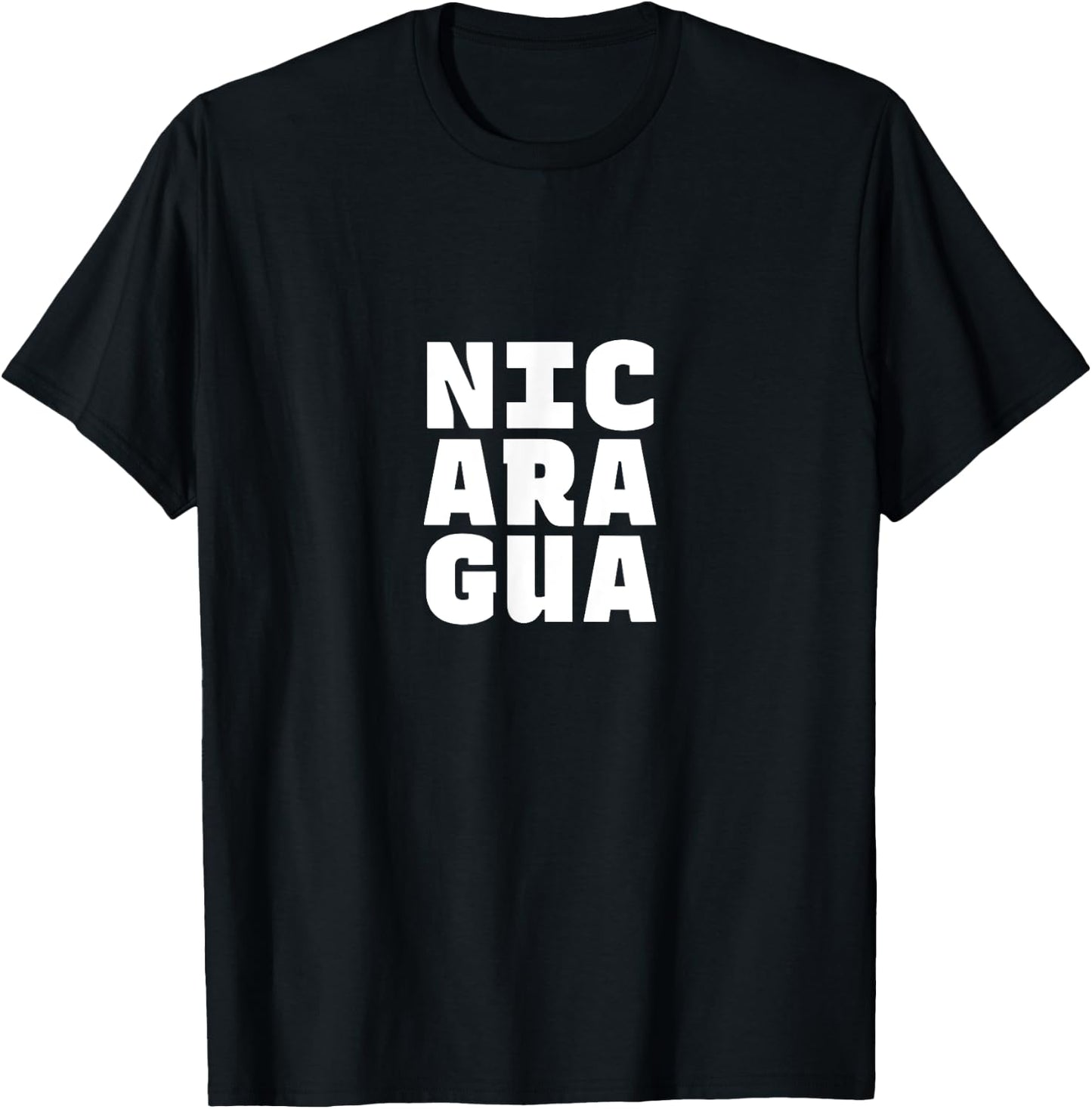 Nicaragua Souvenir - Nicaraguan Pride Letter Box Word Art T-Shirt - T-Shirt | Black