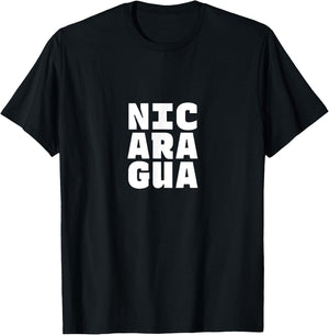 Nicaragua Souvenir - Nicaraguan Pride Letter Box Word Art T-Shirt - T-Shirt | Black