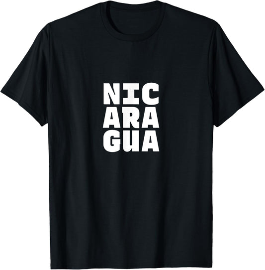 Nicaragua Souvenir - Nicaraguan Pride Letter Box Word Art T-Shirt - T-Shirt | Black
