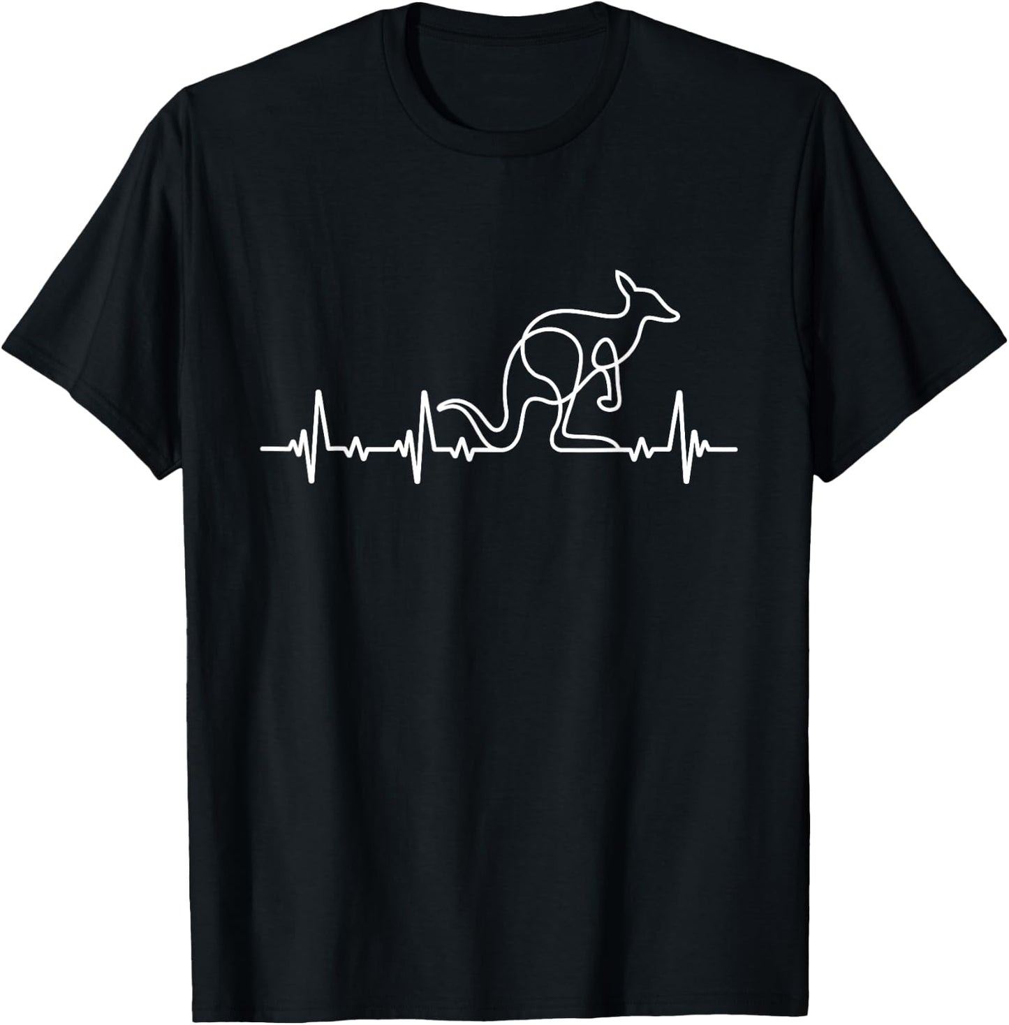 Kangaroo Pulse Heartbeat - Animal Lover Zookeeper Australia T-Shirt - T-Shirt | Black