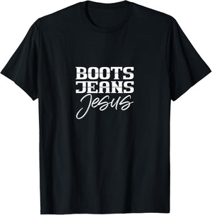 Jesus Country Girls' Christian Cowgirl Boots T-Shirt - T-Shirt | Black
