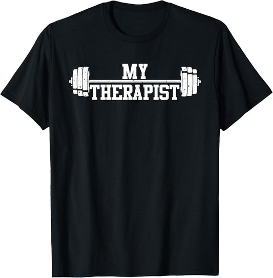 Funny Barbell Design Women Weight Lifting Gym Quote T-Shirt - T-Shirt | Black