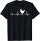 Chicken Heartbeat Pulse Cool Funny Chicken T-Shirt - T-Shirt | Black