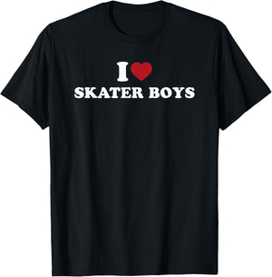 I Love Skater Boys, I Heart Skater Boys T-Shirt - T-Shirt | Black