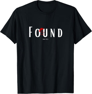 Found by Jesus Luke 15 Lost Sheep T-Shirt - T-Shirt | Black