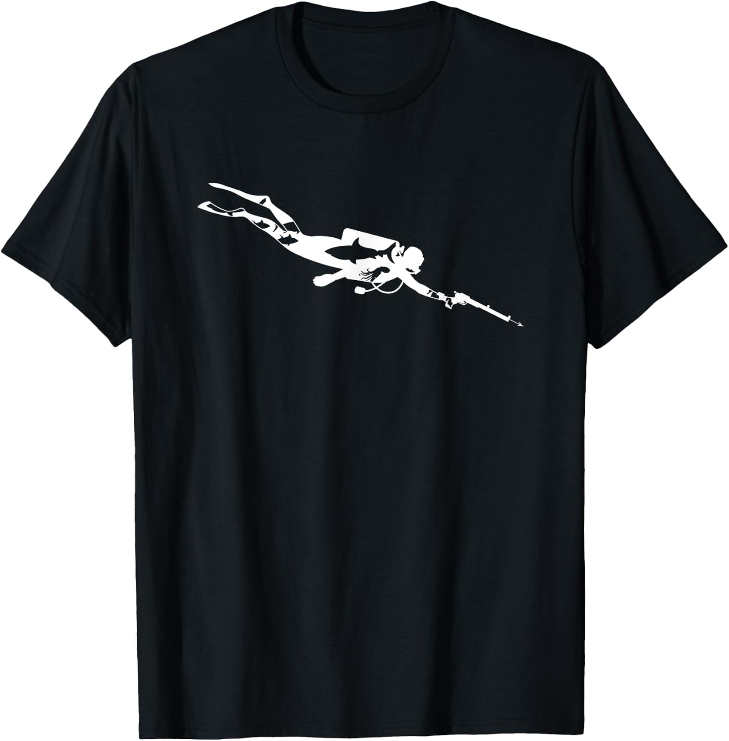 Spearfisher Spear Fishing Silhouette Spearfishing T-Shirt - T-Shirt | Black