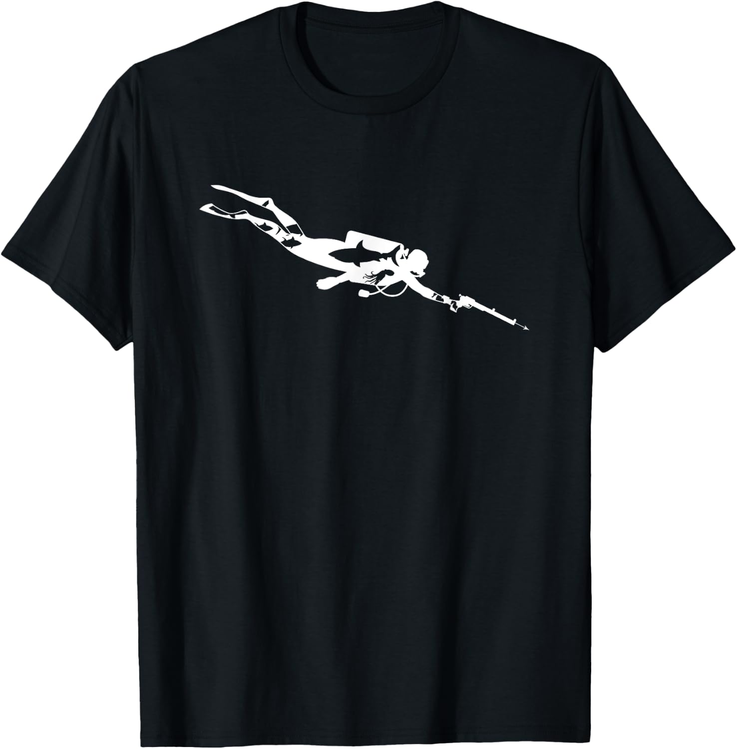 Spearfisher Spear Fishing Silhouette Spearfishing T-Shirt - T-Shirt | Black