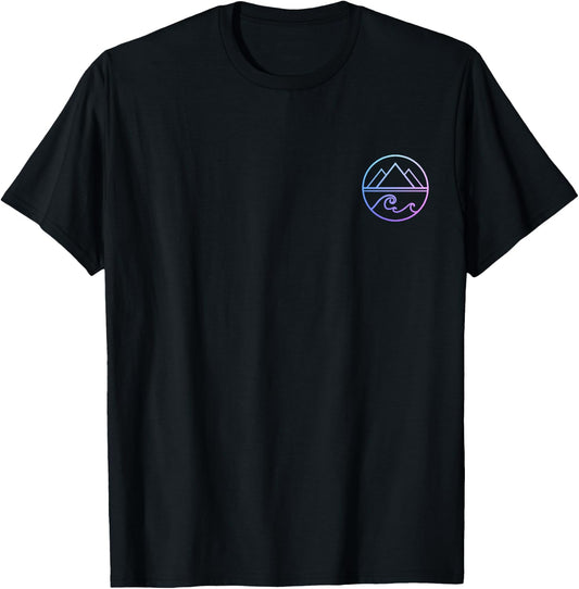 Mountains Waves Nature Outdoor Surf Hiking Surfer T-Shirt - T-Shirt | Black