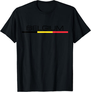 Belgium Flag Belgian Athletic Sports Jersey Style. T-Shirt - T-Shirt | Black