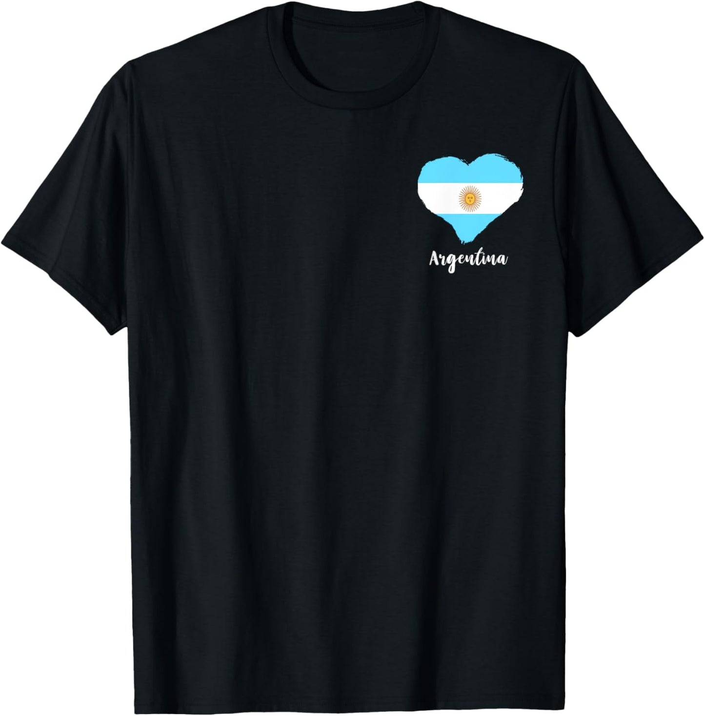 Argentina Heart Argentina Flag Sun Of May Argentinian Pride T-Shirt - T-Shirt | Black
