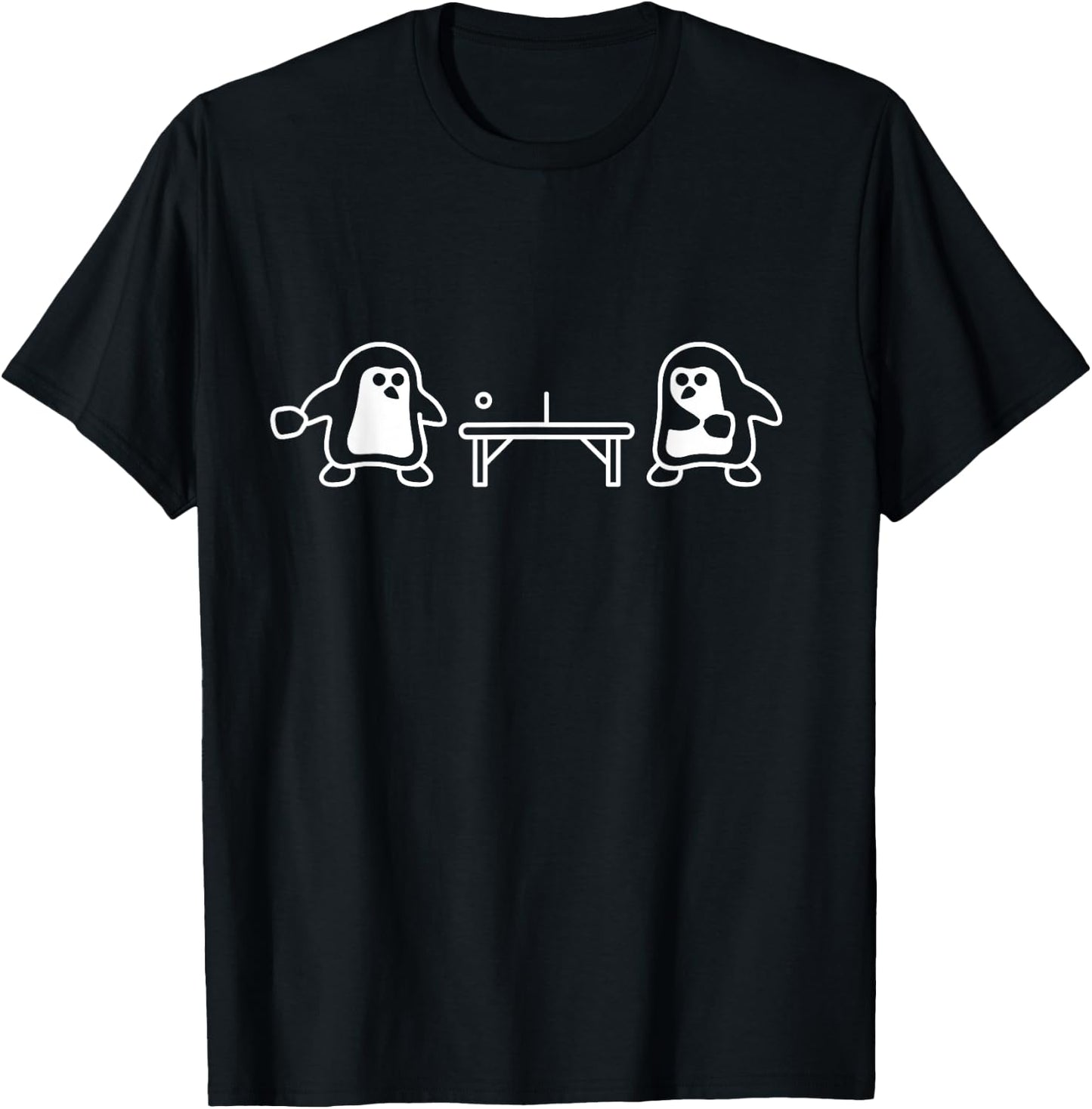 Table Tennis Penguin Lover Ping Pong Player Coach T-Shirt - T-Shirt | Black
