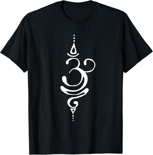 Ancient Sanskrit Breathe Om Symbol Yoga Buddhism Meditation T-Shirt - T-Shirt | Black