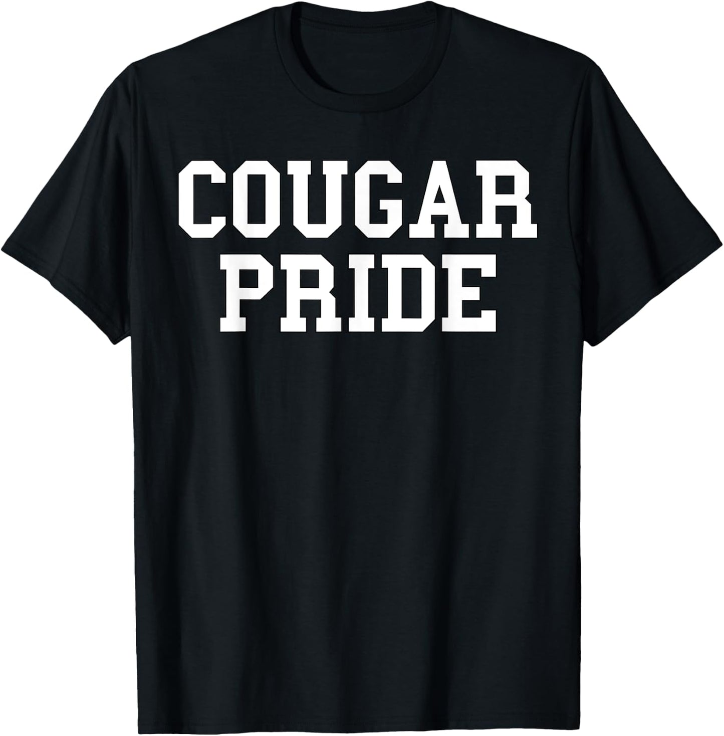 Cougar Pride Sports Fan School Mascot Spirit T-Shirt - T-Shirt | Black