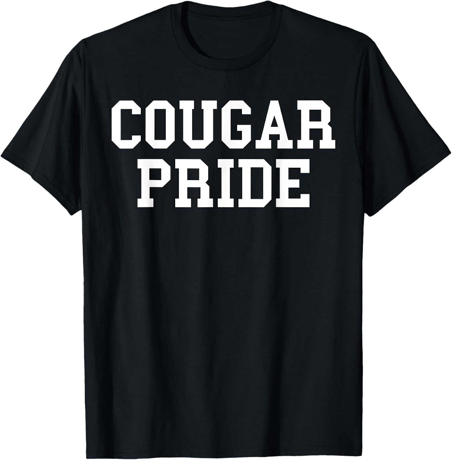 Cougar Pride Sports Fan School Mascot Spirit T-Shirt - T-Shirt | Black