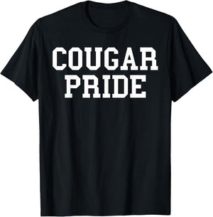 Cougar Pride Sports Fan School Mascot Spirit T-Shirt - T-Shirt | Black
