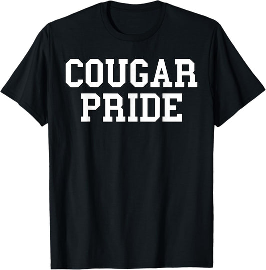 Cougar Pride Sports Fan School Mascot Spirit T-Shirt - T-Shirt | Black