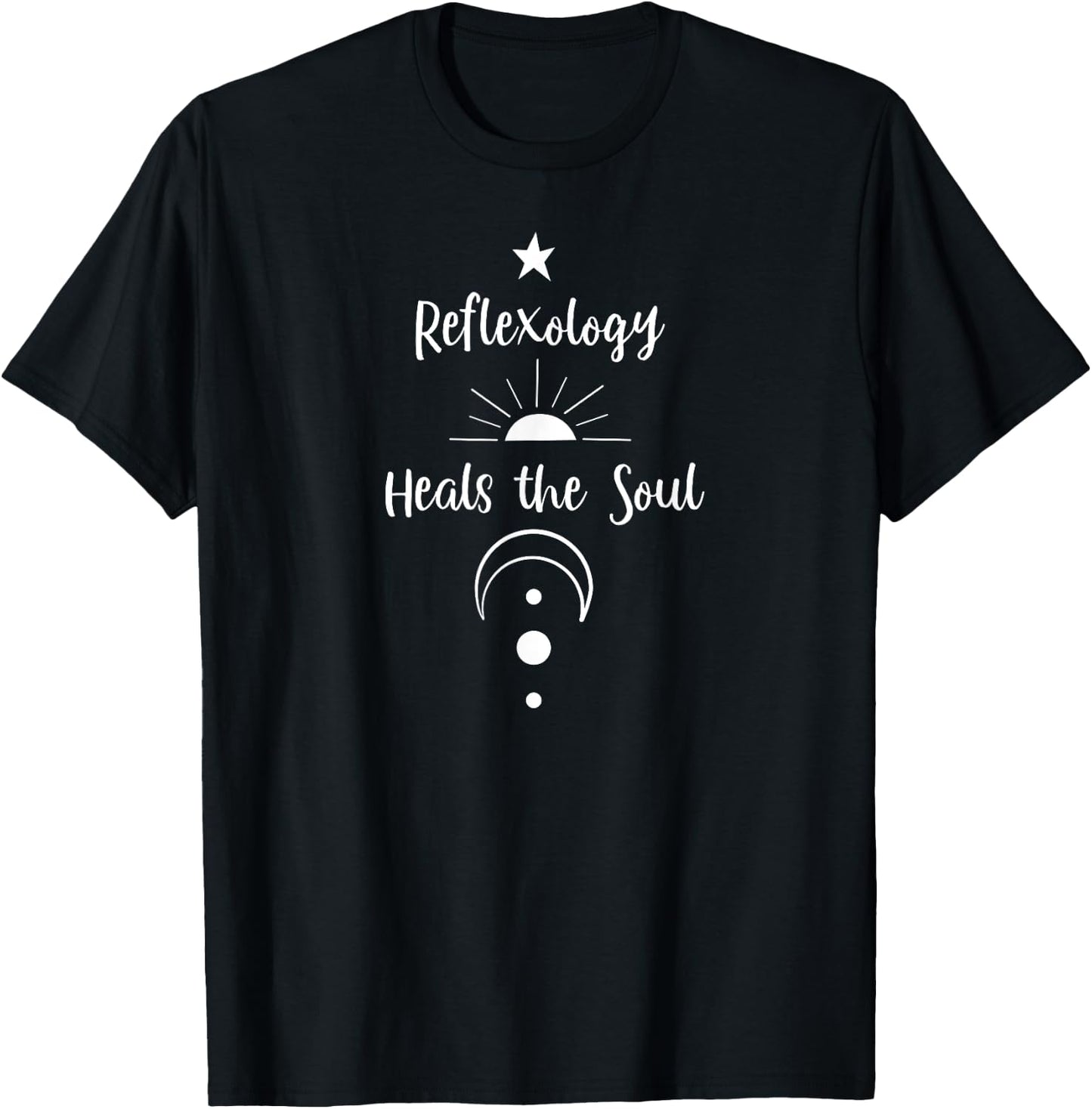 Reflexology Healing New Age Spiritual Celestial Moon T-Shirt - T-Shirt | Black