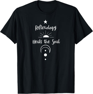 Reflexology Healing New Age Spiritual Celestial Moon T-Shirt - T-Shirt | Black