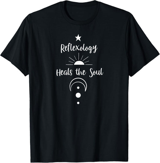 Reflexology Healing New Age Spiritual Celestial Moon T-Shirt - T-Shirt | Black