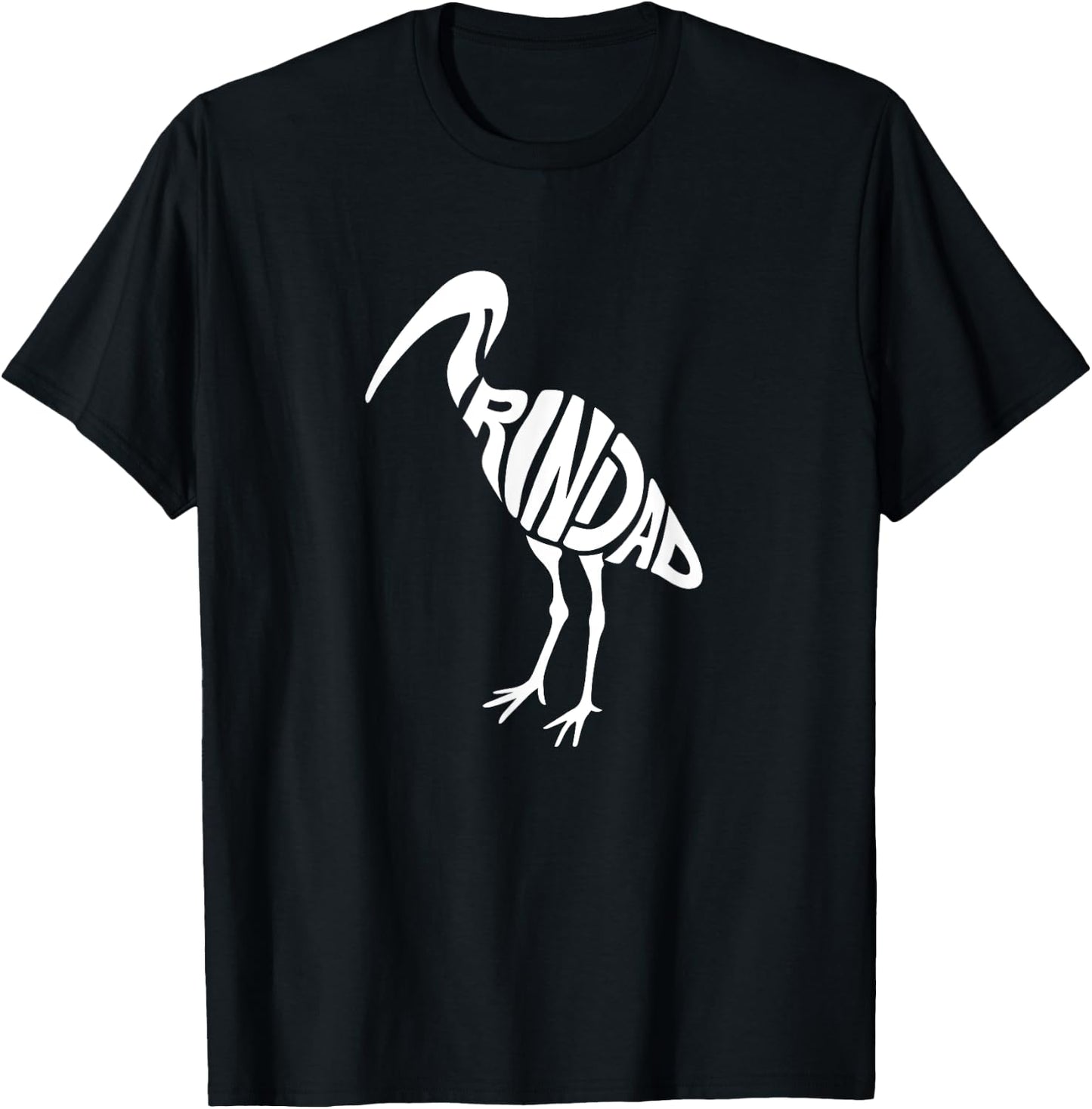 Trinidad and Tobago Scarlet Ibis Bird Word Art - Cute Animal T-Shirt - T-Shirt | Black