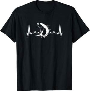 Vintage Love Yellowfin Tuna Heartbeat Bluefin Tuna T-Shirt - T-Shirt | Black