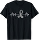 Brain Cancer Heartbeat Warrior Gray Awareness Ribbon T-Shirt - T-Shirt | Black