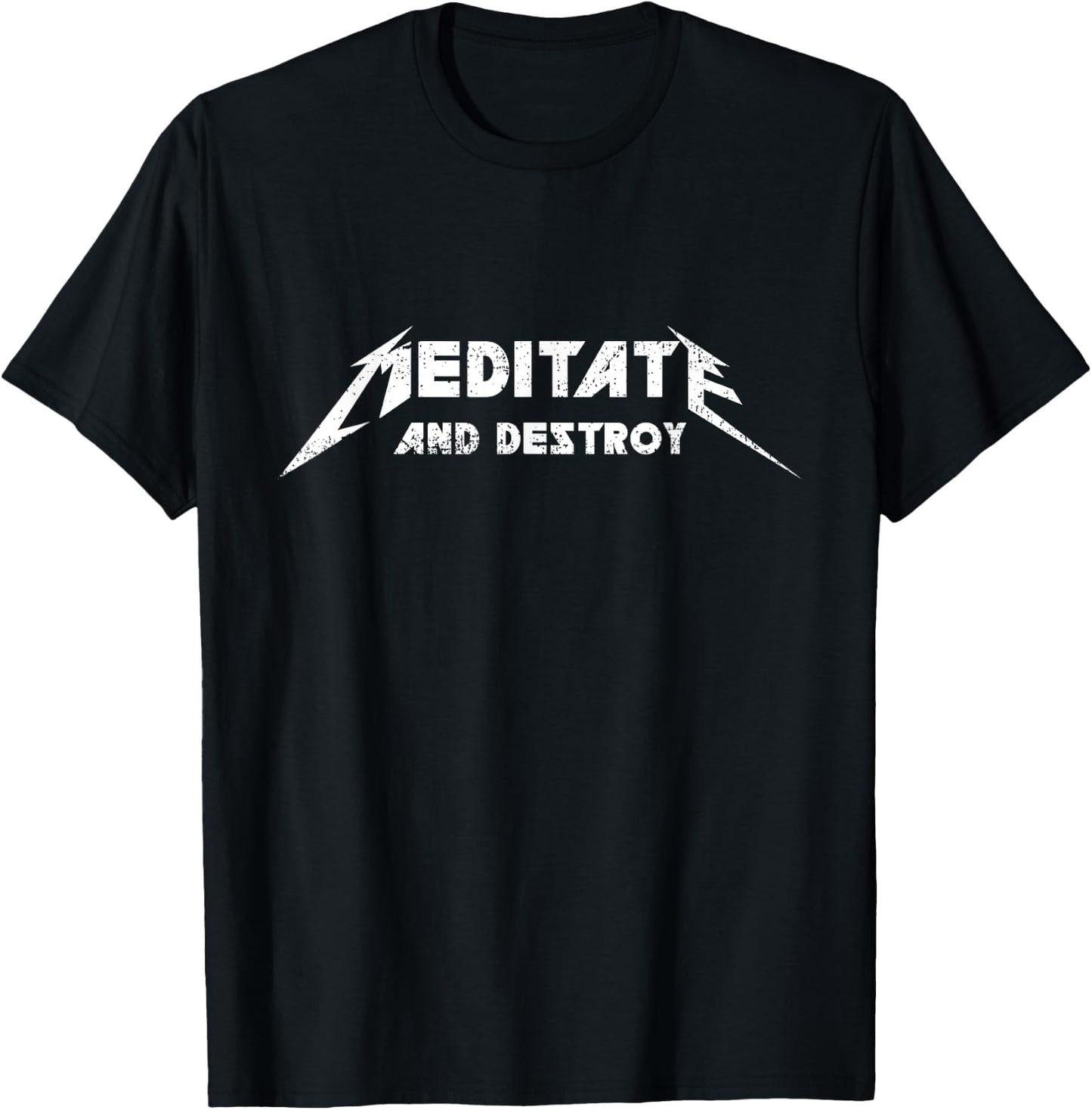 Good Mental Health Meditate and Destroy Motivational Power T-Shirt - T-Shirt | Black