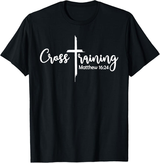 Cross training bible verse jesus faith religious christian T-Shirt - T-Shirt | Black