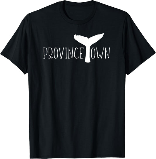 Provincetown Massachusetts Whale Tail Coastal Whale Watching T-Shirt - T-Shirt | Black