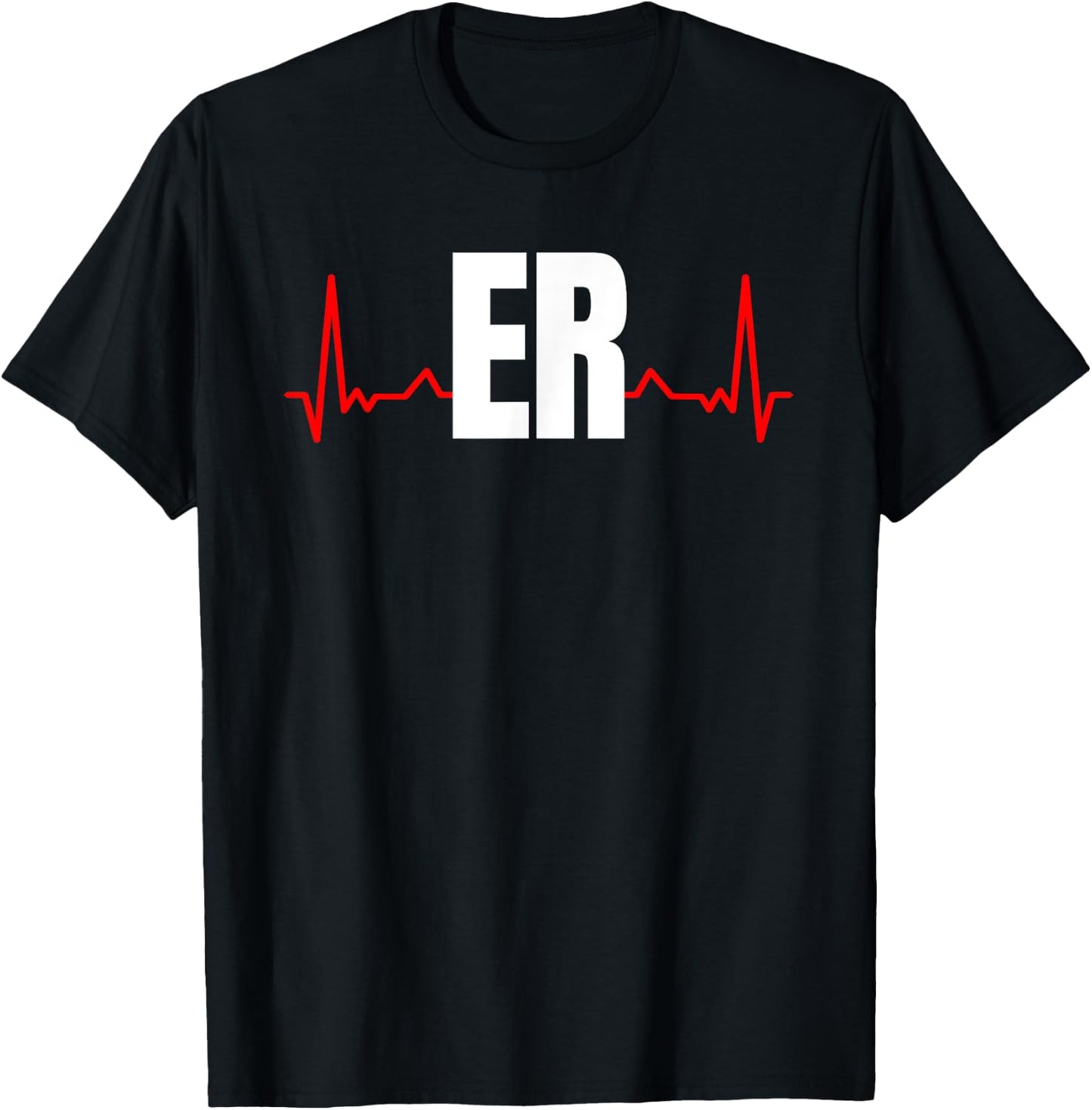 Emergency Medicine Emergency room Nurse ER Heartbeat T-Shirt - T-Shirt | Black