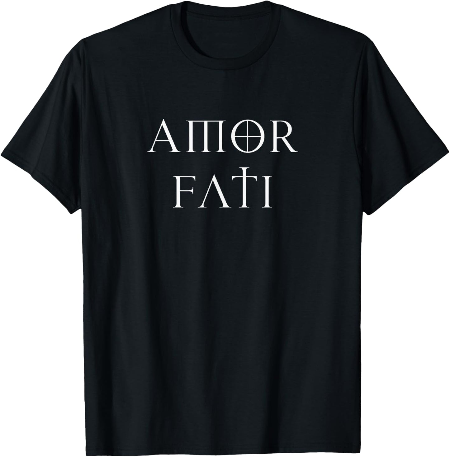 Amor Fati Stoic Inspirational Latin Quote Love your Fate T-Shirt - T-Shirt | Black