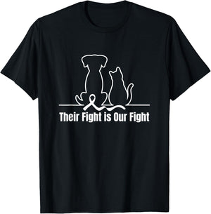 Their Fight is Our Fight Canine Dog Cat Pet Cancer Awareness Women T-Shirt - T-Shirt | Black