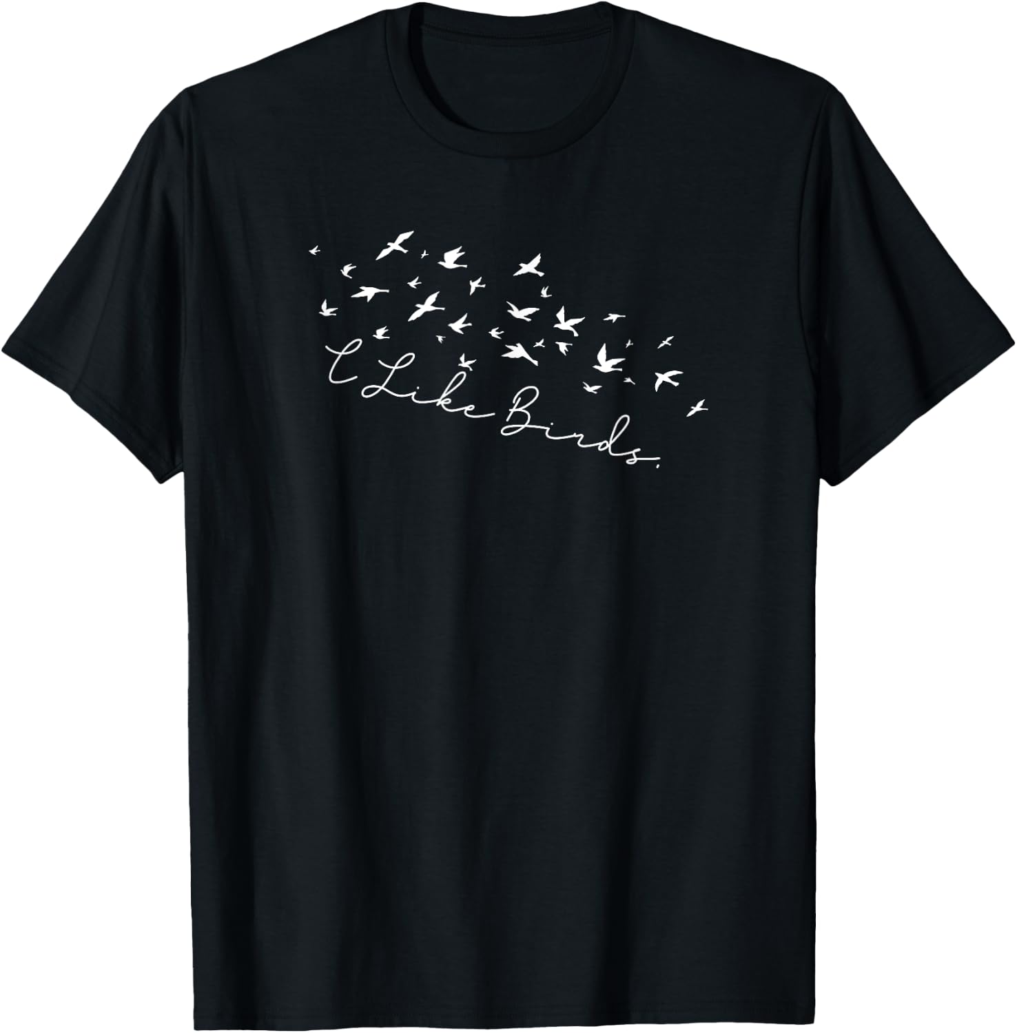 funny I Like Birds Minimalist Birds-watching T-Shirt - T-Shirt | Black