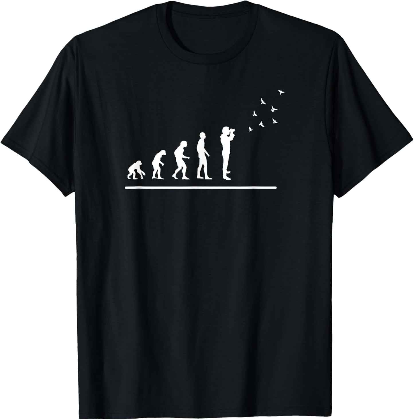 Bird Watching Evolution Funny Bird Watching T-Shirt - T-Shirt | Black