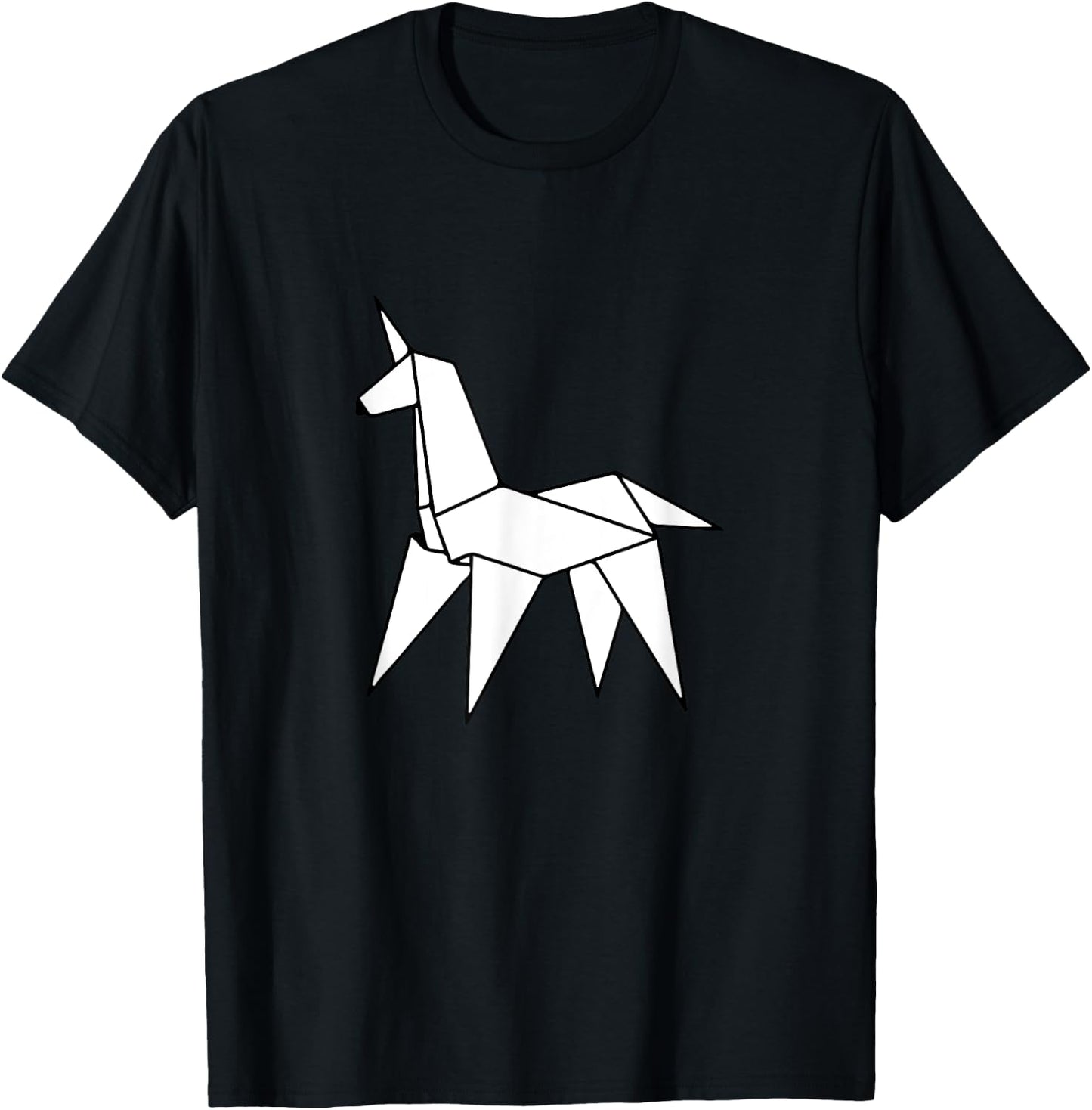 Origami Unicorn T-Shirt - T-Shirt | Black