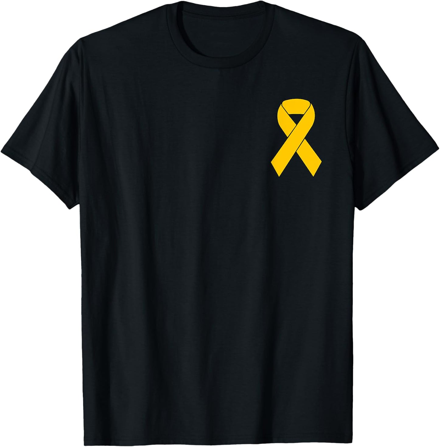 Cute Gold Ribbon Childhood Cancer Awareness Women Men Kids T-Shirt - T-Shirt | Black