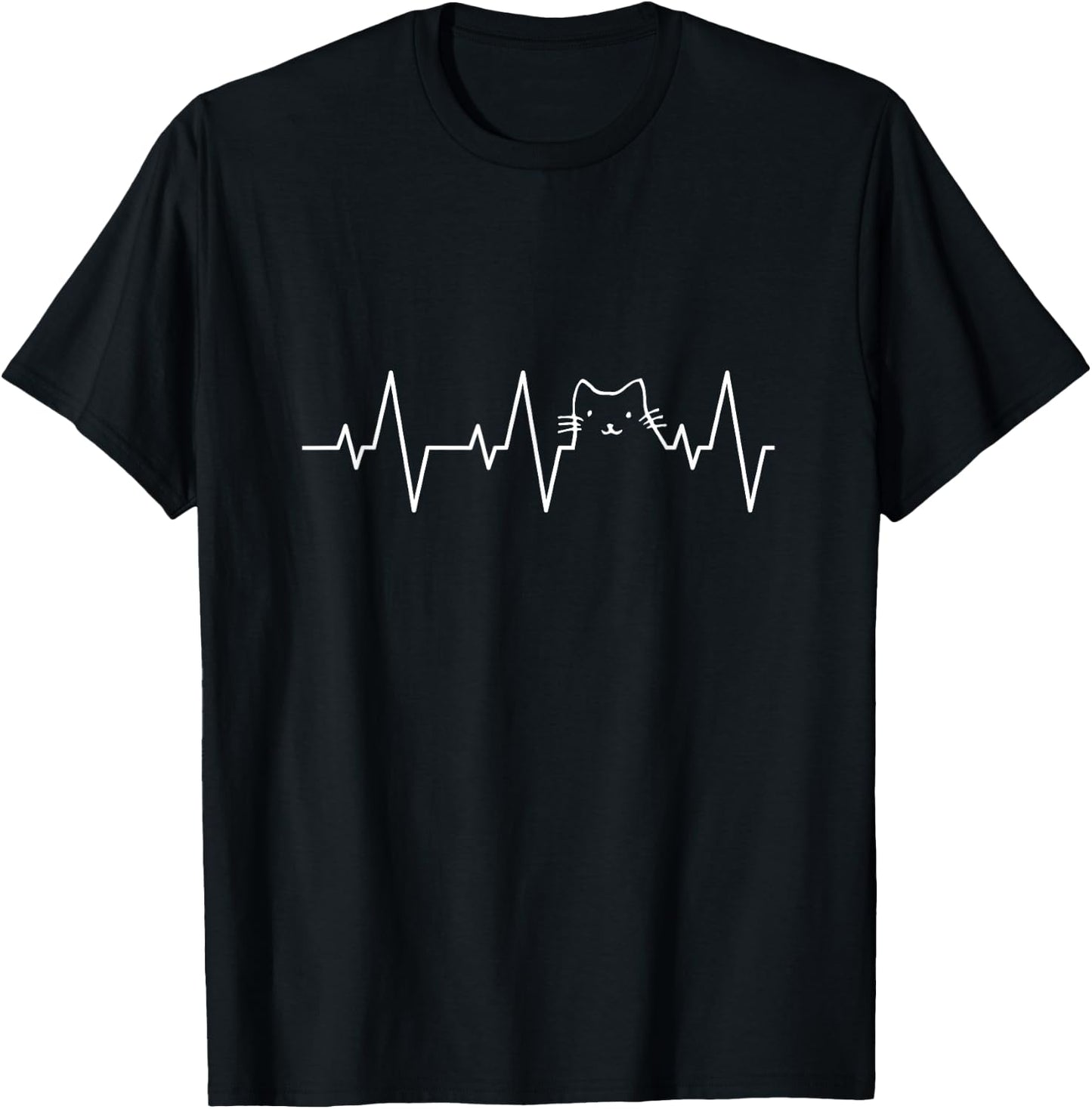 Cat Heartbeat Love Cats Women's Girls Cat Lover T-Shirt - T-Shirt | Black