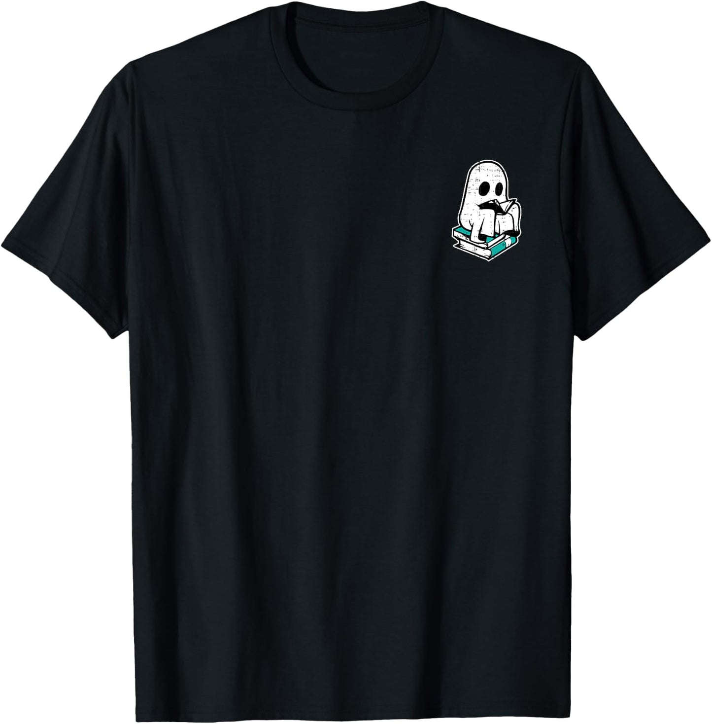 Ghost Reading Books Halloween Costume Teacher Librarian Men Women Kids T-Shirt - T-Shirt | Black