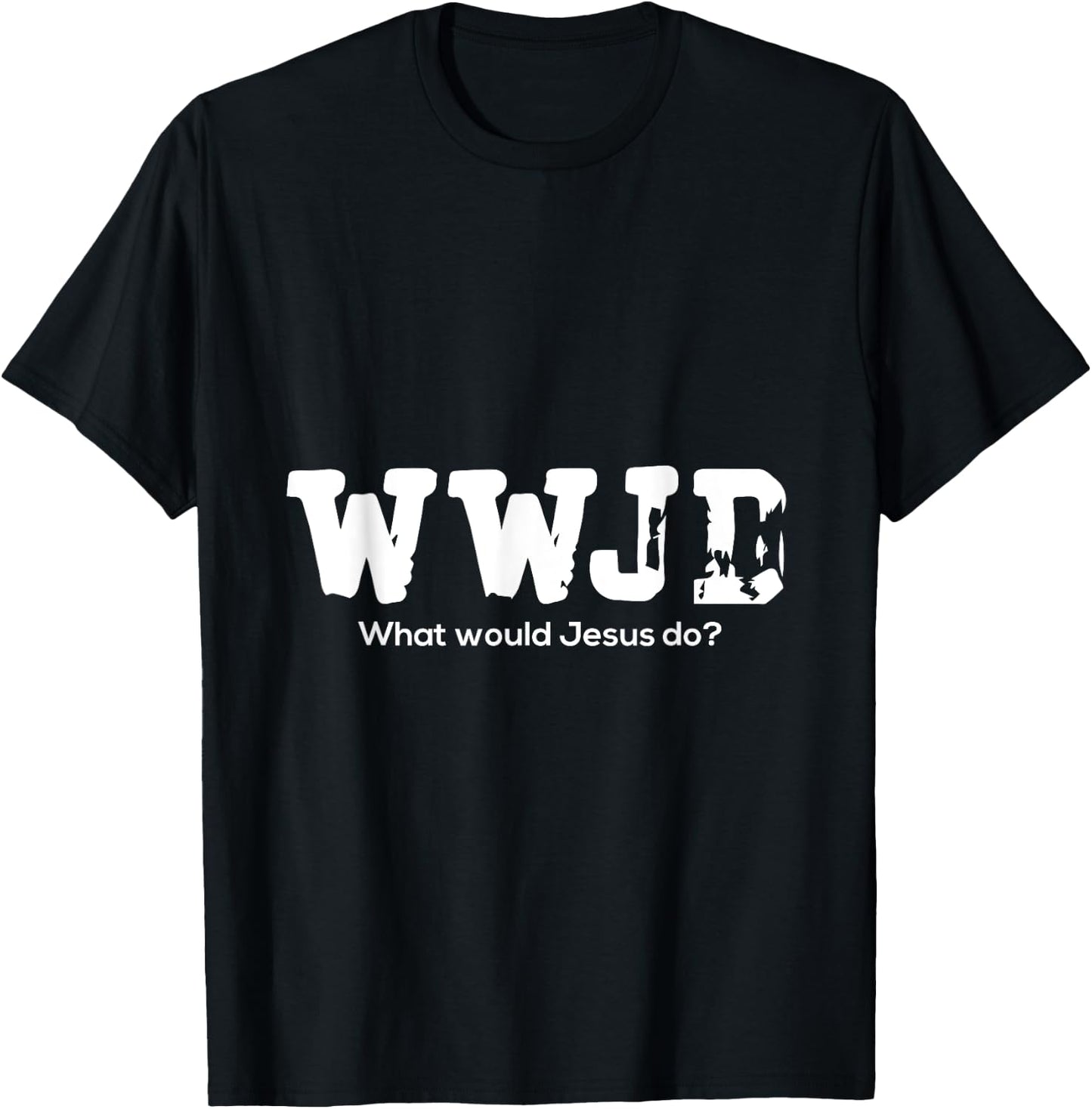 WWJD What Would Jesus Do - Christian Religion - Abrasion T-Shirt - T-Shirt | Black
