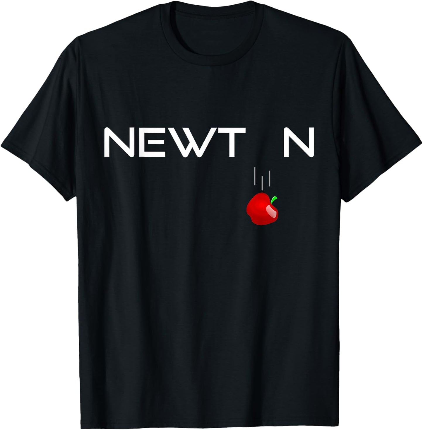 Isaac Newton, Physicist, Mathematician, Gravity Apple Art T-Shirt - T-Shirt | Black